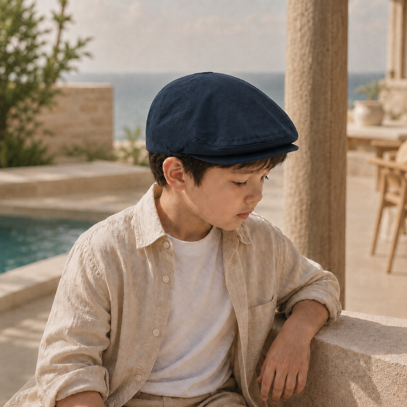 Sterling Harbor Kids Cotton Blend Beret™ with Letter Detail