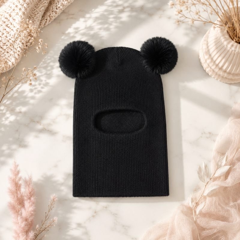 Sterling™ Double Pom Knit Balaclava Hood