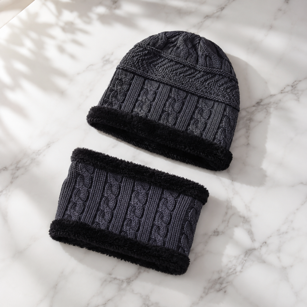 Sterling Nivali Kids Winter Beanie™ And Scarf Set Fleece Lined Knit