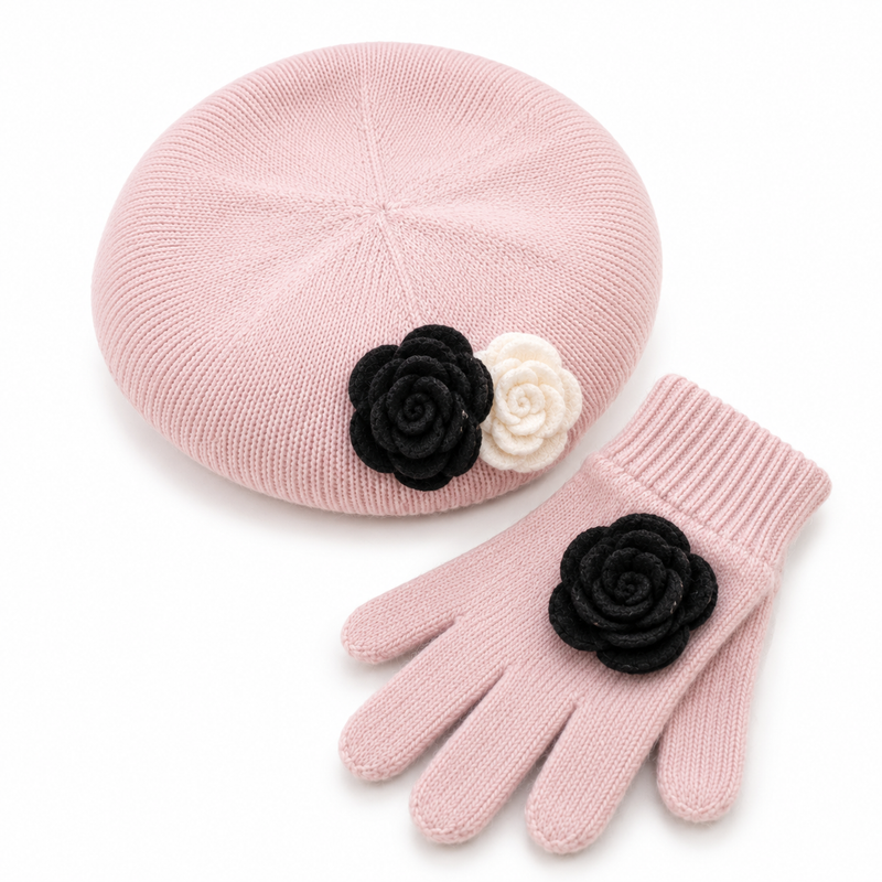 Sterling Rosalie Kids Knit Beret™ & Gloves Set