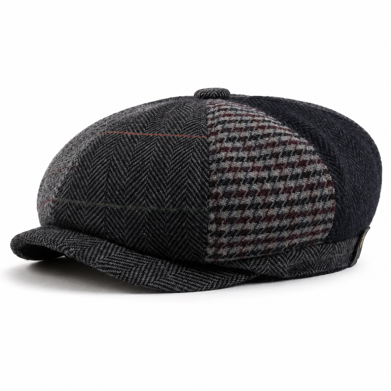 Sterling Wool Patchwork Cap Paneled Wool Crown