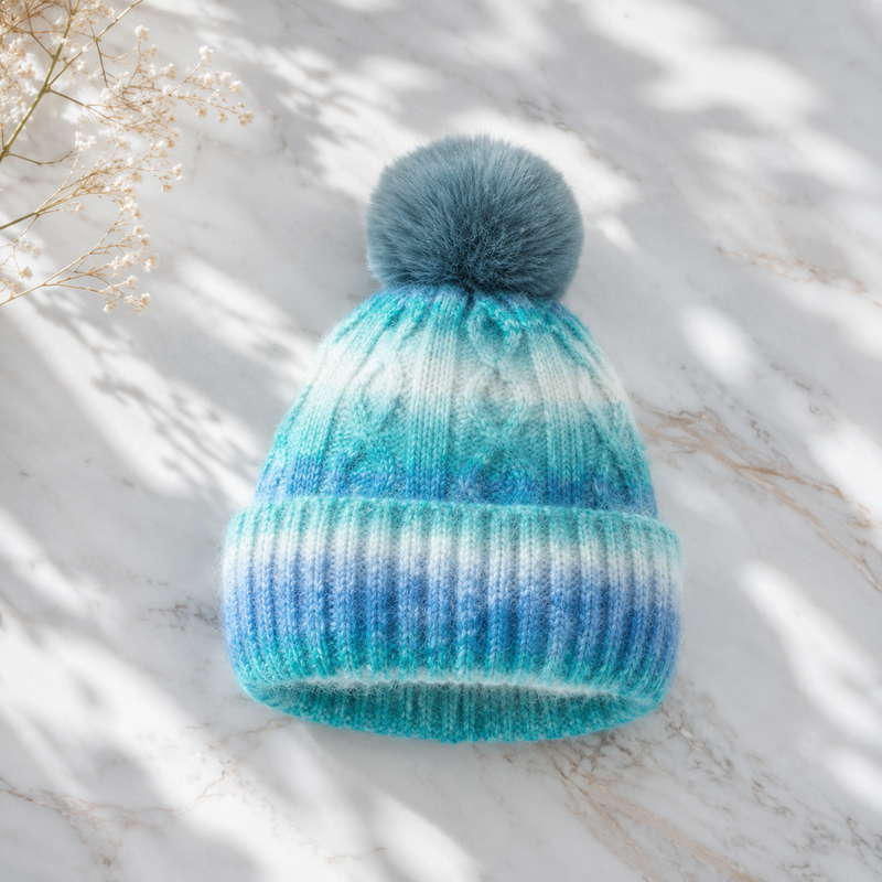 Sterling Aurelia Multicolor Knit Beanie™ with Pompom