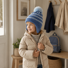 Sterling Marlow Striped Knit Earflap Beanie™ with Pom Pom