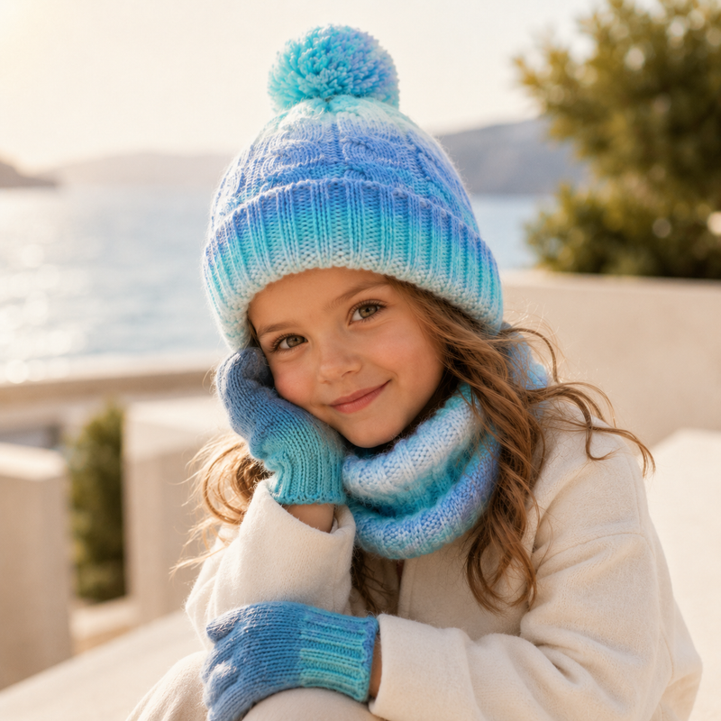 Sterling™ Nivali Toddler Winter Knit Set with Pom Pom Hat