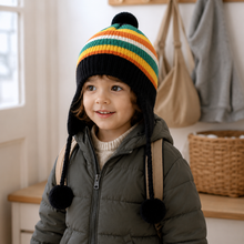 Sterling Rainbow Stripe Beanie™ with Pom Pom