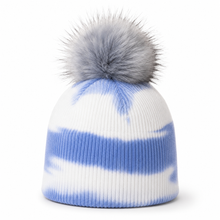 Sterling Aurielle Tie Dye Cashmere Beanie with Fur Pom™