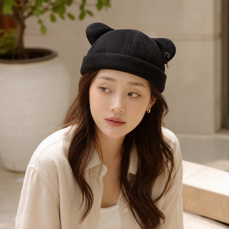 Sterling Meline Cat Ear Brimless Cotton Cap™ With Adjustable Fit