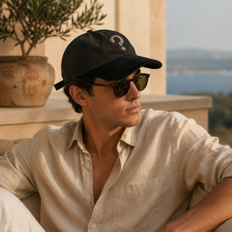 Sterling Question Mark Washed Cotton Dad Cap™ With Corduroy Brim