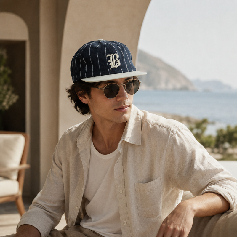 Sterling™ Heritage Stripe Baseball Cap Yarn Dyed Two Tone Panels