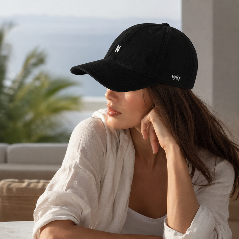 Sterling™ N Letter Duckbill Cap Cotton Blend Embroidered Crown