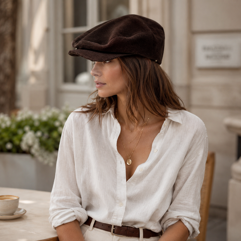 Sterling™ Nocturne Corduroy Newsboy Beret With Oversized Crown