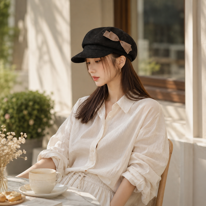 Sterling™ Aurette Wool Blend Beret With Soft Bow Detail