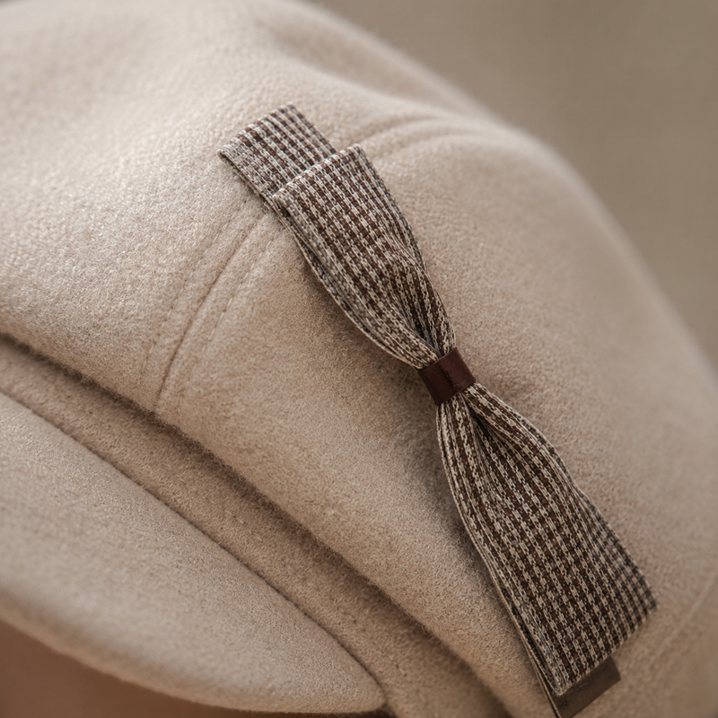 Sterling™ Elowen Painter Beret Wool Blend Roomy Crown With Bow Detail