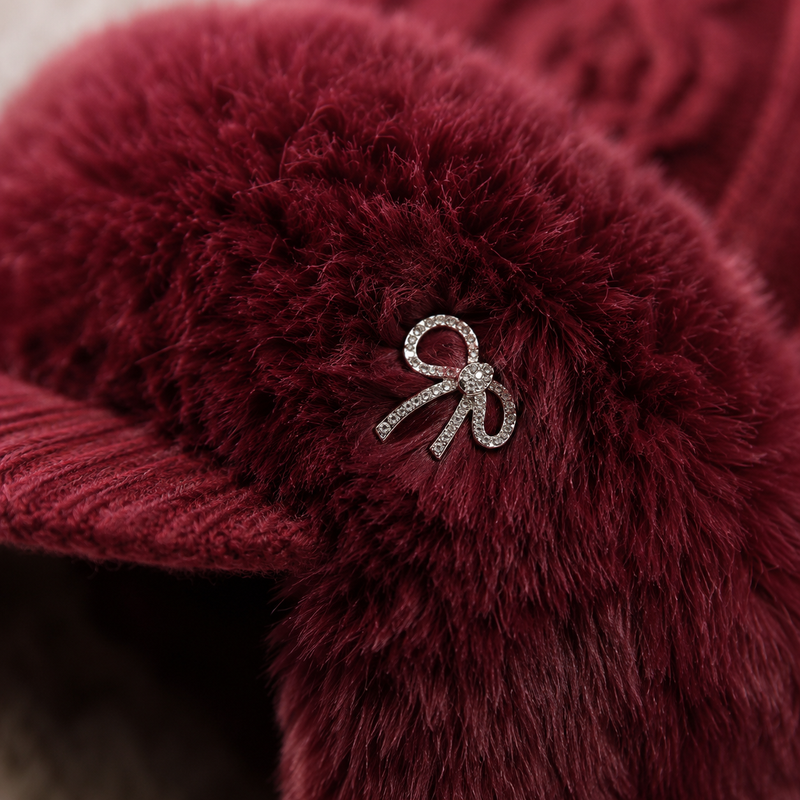 Sterling™ Marlowe Fleece Knit Beret Cap With Plush Ear Flaps