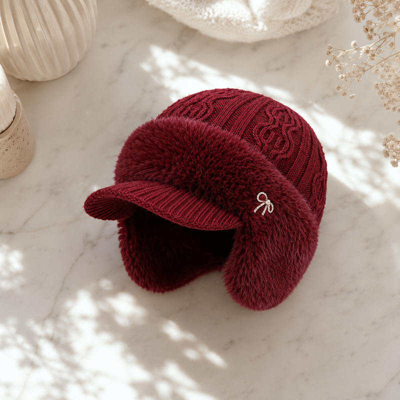Sterling™ Marlowe Fleece Knit Beret Cap With Plush Ear Flaps
