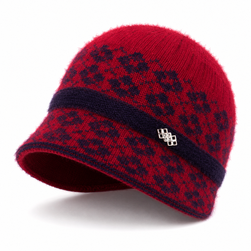 Sterling Butterfly Knot Fleece Lined Cable Knit Brim Cap™