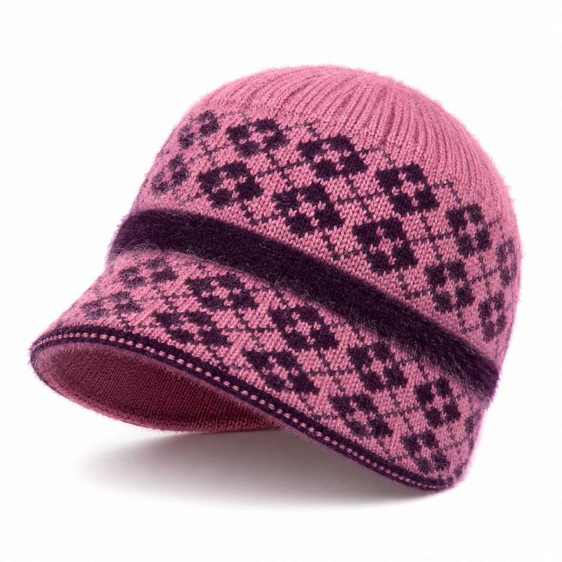 Sterling Butterfly Knot Fleece Lined Cable Knit Brim Cap™