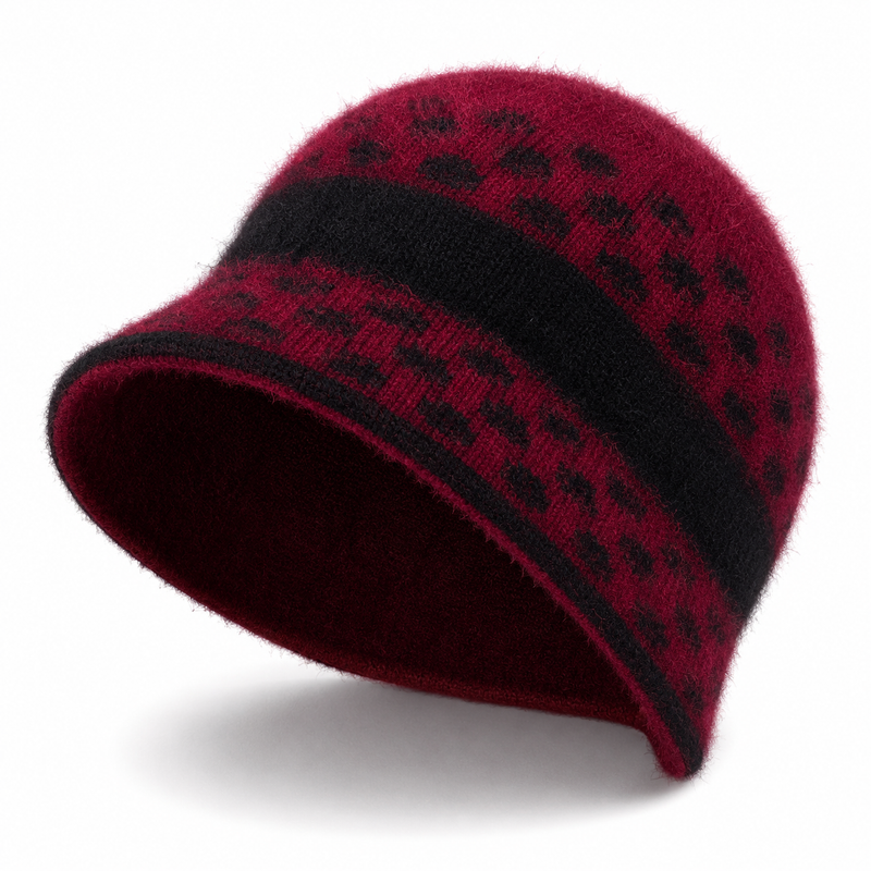 Sterling Butterfly Knot Fleece Lined Cable Knit Brim Cap™