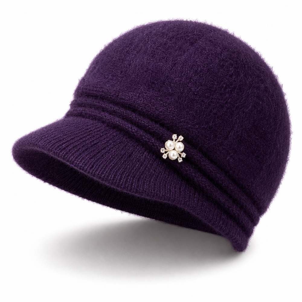 Sterling Butterfly Knot Fleece Lined Cable Knit Brim Cap™