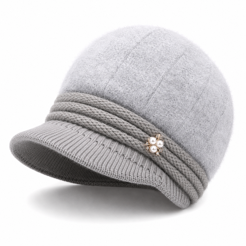 Sterling Butterfly Knot Fleece Lined Cable Knit Brim Cap™