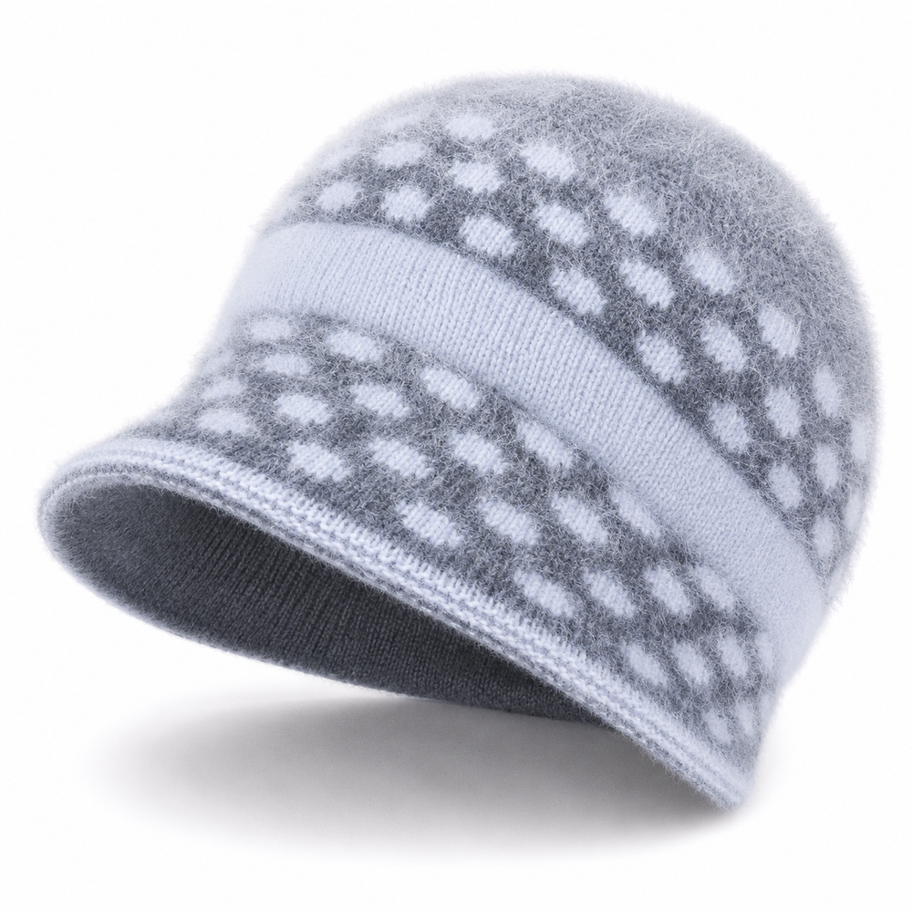 Sterling Butterfly Knot Fleece Lined Cable Knit Brim Cap™