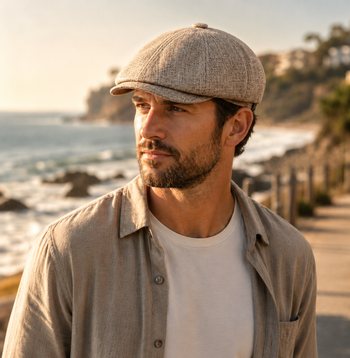 Sterling Linen Style™ Cheesecutter Flat Acrylic Short Brim Cap