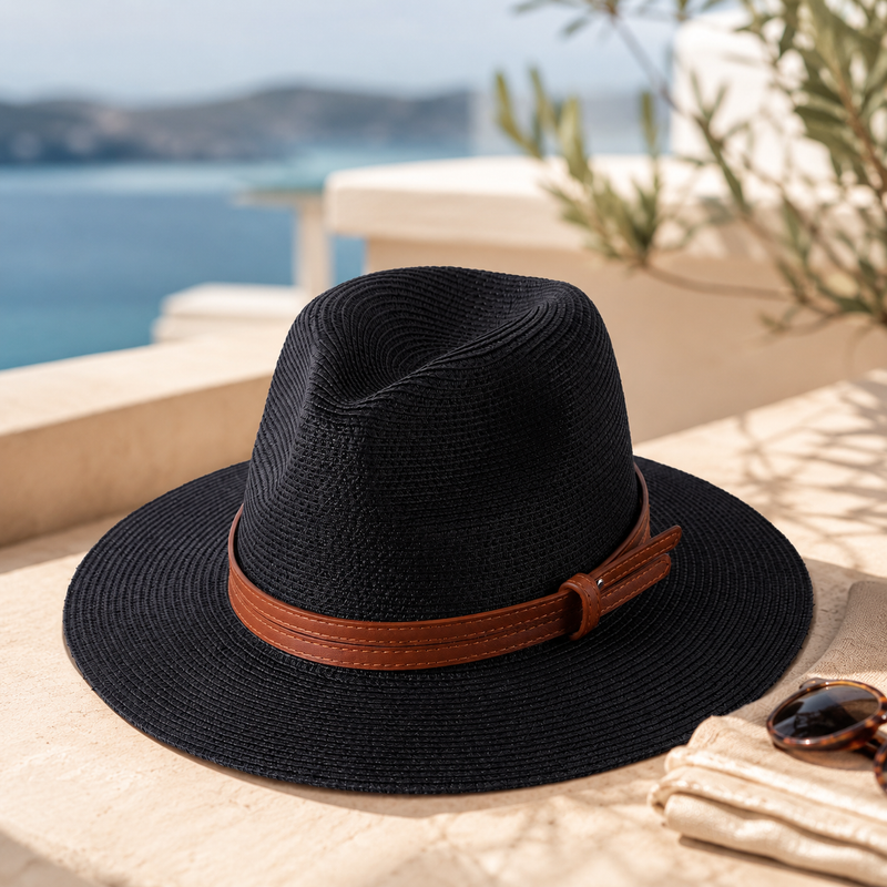 Sterling Ivory Coast™ Straw Fedora Buckle Band