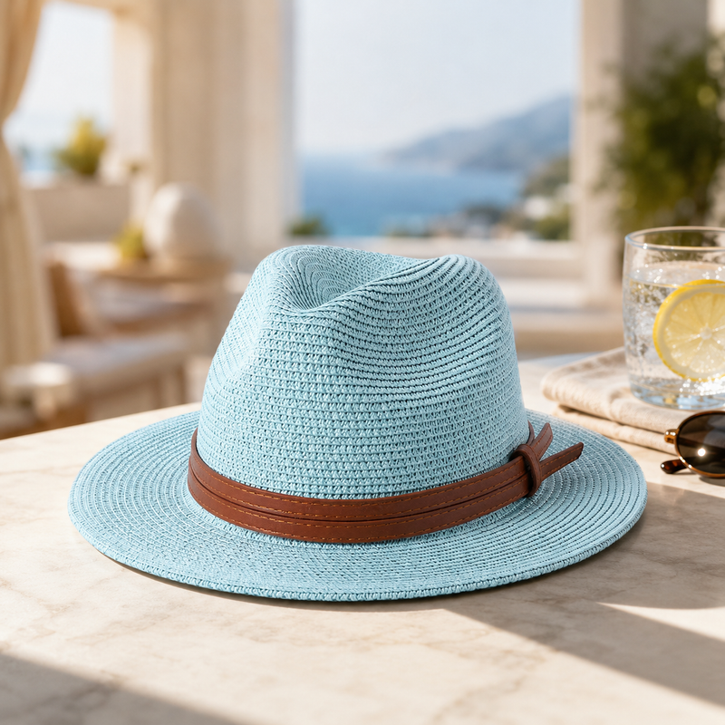 Sterling Ivory Coast™ Straw Fedora Buckle Band
