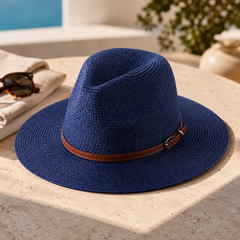 Sterling Ivory Coast™ Straw Fedora Buckle Band