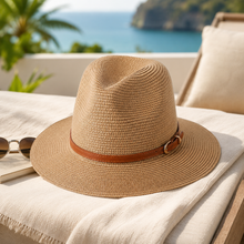 Sterling Ivory Coast™ Straw Fedora Buckle Band