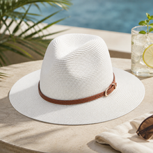 Sterling Ivory Coast™ Straw Fedora Buckle Band