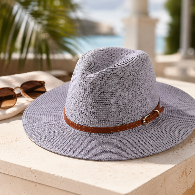Sterling Ivory Coast™ Straw Fedora Buckle Band