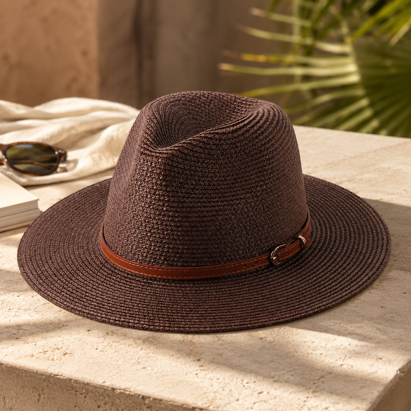 Sterling Ivory Coast™ Straw Fedora Buckle Band