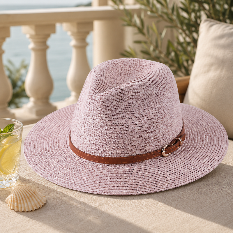 Sterling Ivory Coast™ Straw Fedora Buckle Band