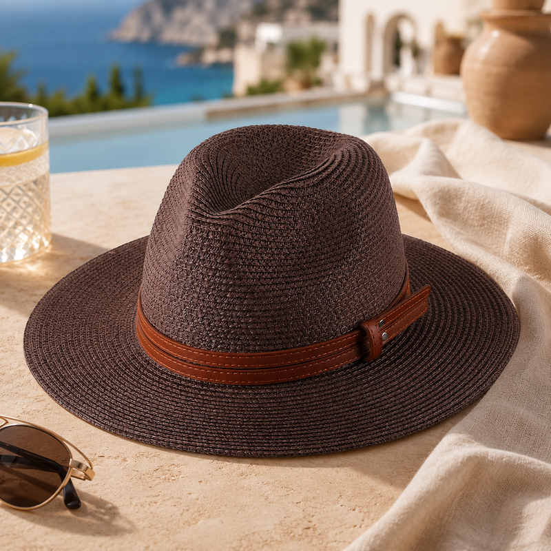 Sterling Ivory Coast™ Straw Fedora Buckle Band