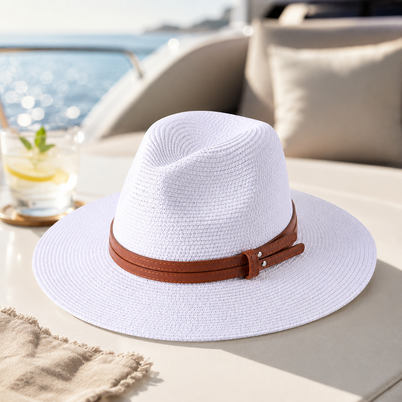 Sterling Ivory Coast™ Straw Fedora Buckle Band