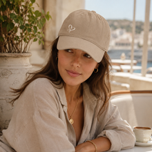 Sterling Heart Patterned Baseball Cap™ Fabric Heart Detail