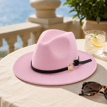 Sterling Simple Belt™ Flat Brim Wide Fabric Fedora Belt Band
