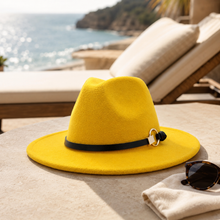 Sterling Simple Belt™ Flat Brim Wide Fabric Fedora Belt Band