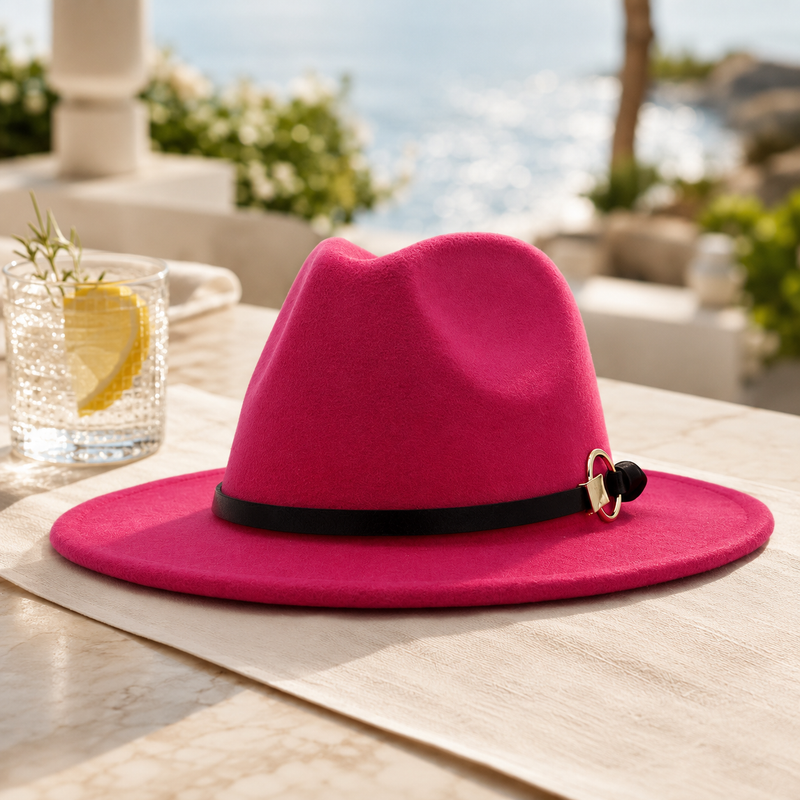 Sterling Simple Belt™ Flat Brim Wide Fabric Fedora Belt Band