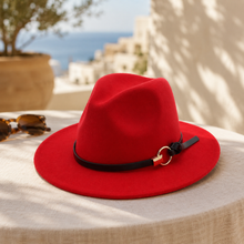 Sterling Simple Belt™ Flat Brim Wide Fabric Fedora Belt Band