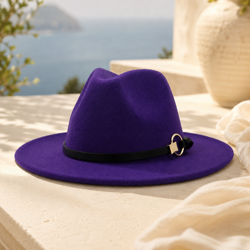 Sterling Simple Belt™ Flat Brim Wide Fabric Fedora Belt Band