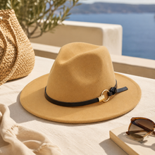 Sterling Simple Belt™ Flat Brim Wide Fabric Fedora Belt Band