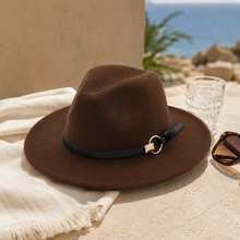 Sterling Simple Belt™ Flat Brim Wide Fabric Fedora Belt Band