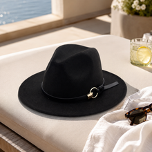 Sterling Simple Belt™ Flat Brim Wide Fabric Fedora Belt Band