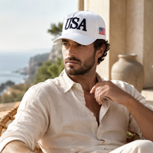 Sterling USA Embroidered Baseball Cap™ Fabric Curved Visor