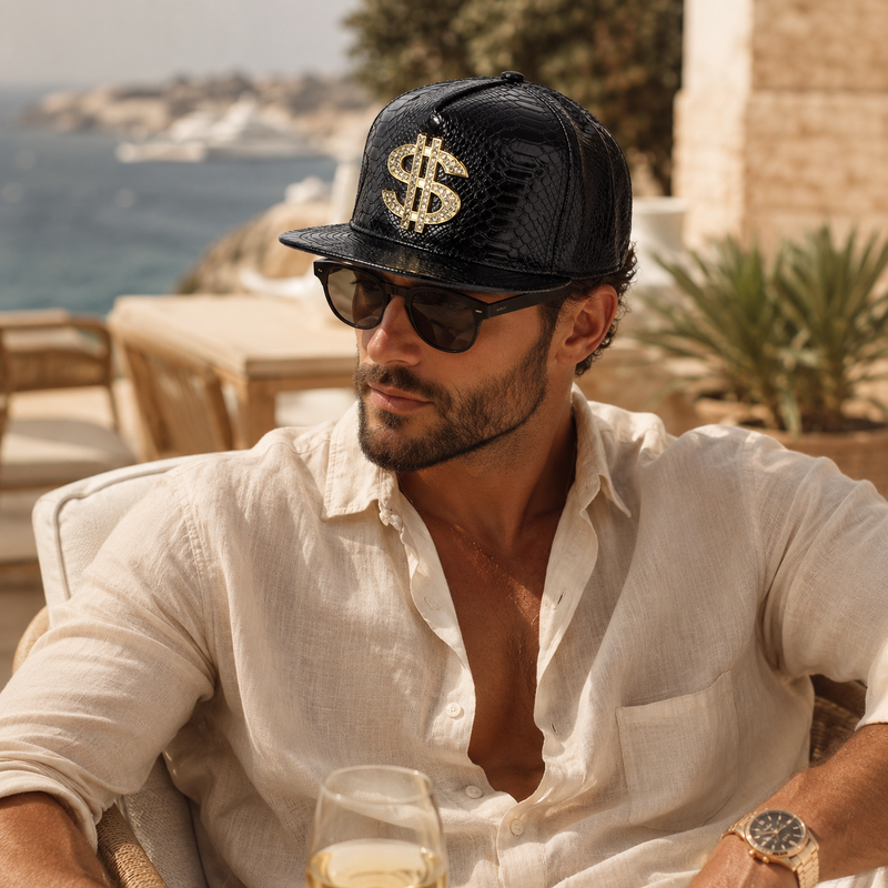 Sterling Dollar Style Flat Brim™ Baseball Cap Crocodile Pattern