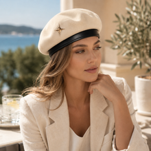 Sterling Star Beret Hat™ Woolen Painter Cap Star Detail