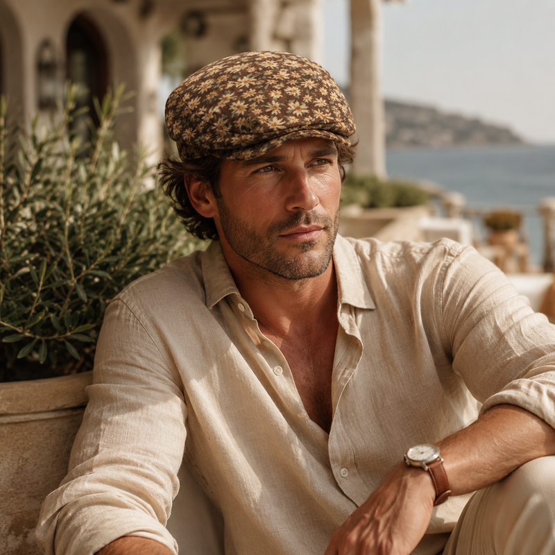 Sterling Corduroy Print Newsboy Cap™ Flat Peaked Corduroy Visor