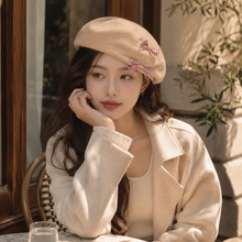 Sterling Autumn And Winter™ Retro Bow Beret Fabric Bow Detail